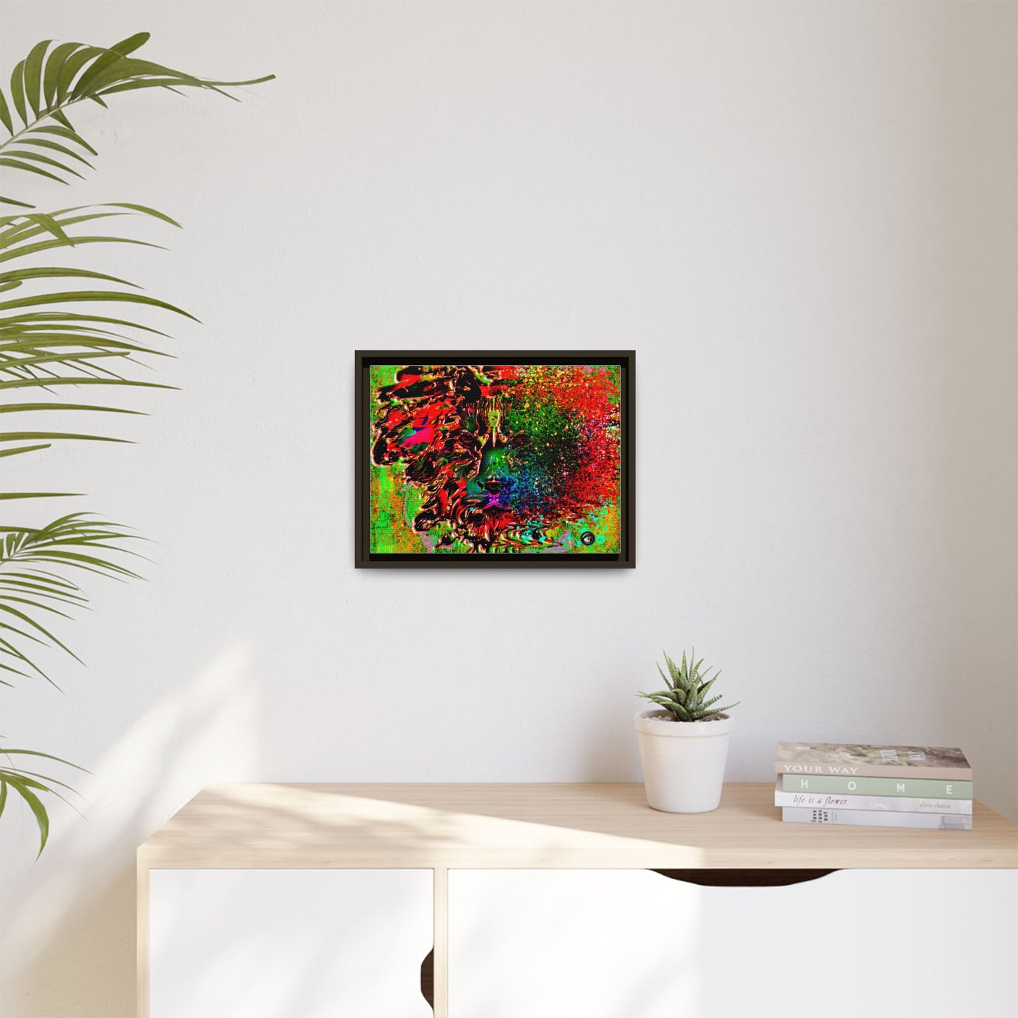 Matte Canvas, Framed (Multi-color) Lion Abstract Collection by SharksEye Treasures