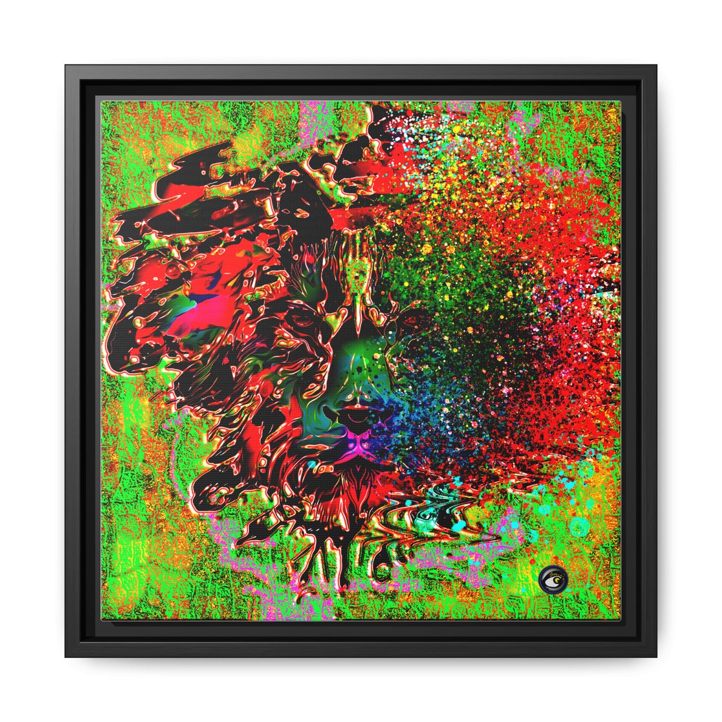 Matte Canvas, Framed (Multi-color) Lion Abstract Collection by SharksEye Treasures