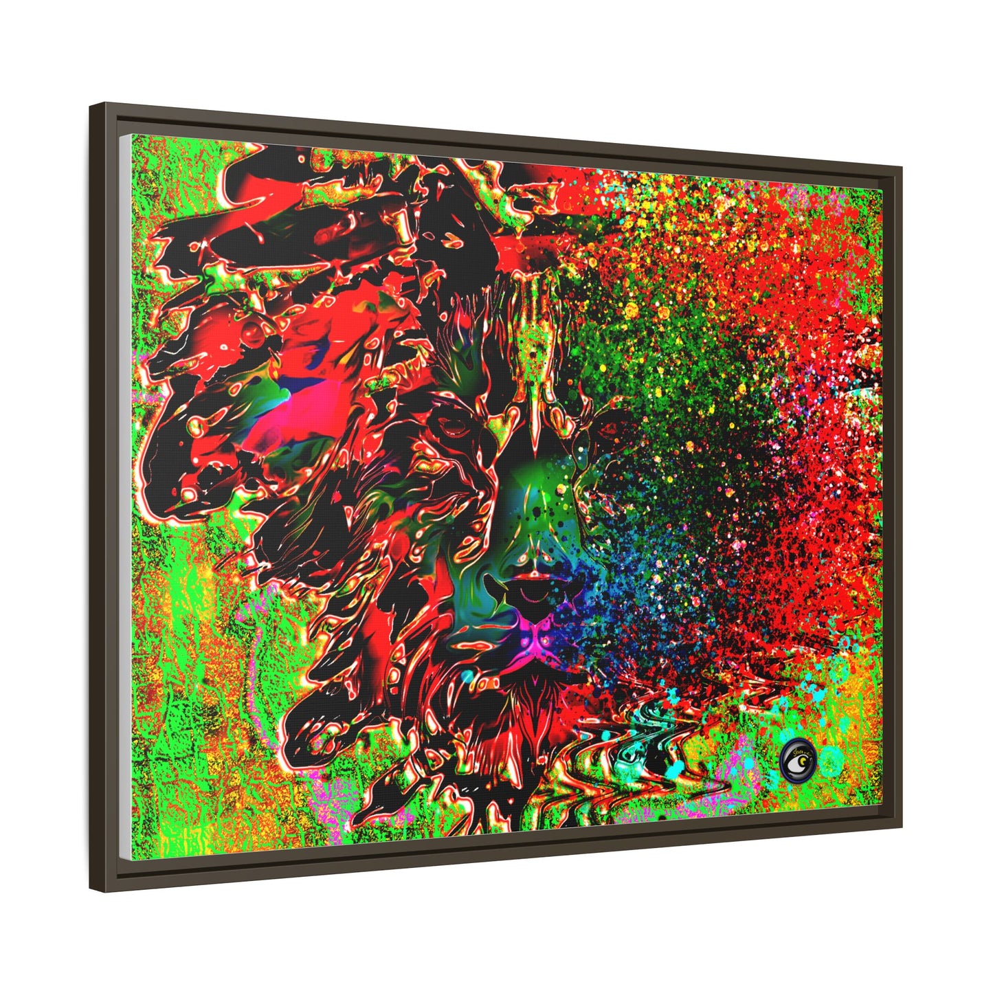 Matte Canvas, Framed (Multi-color) Lion Abstract Collection by SharksEye Treasures