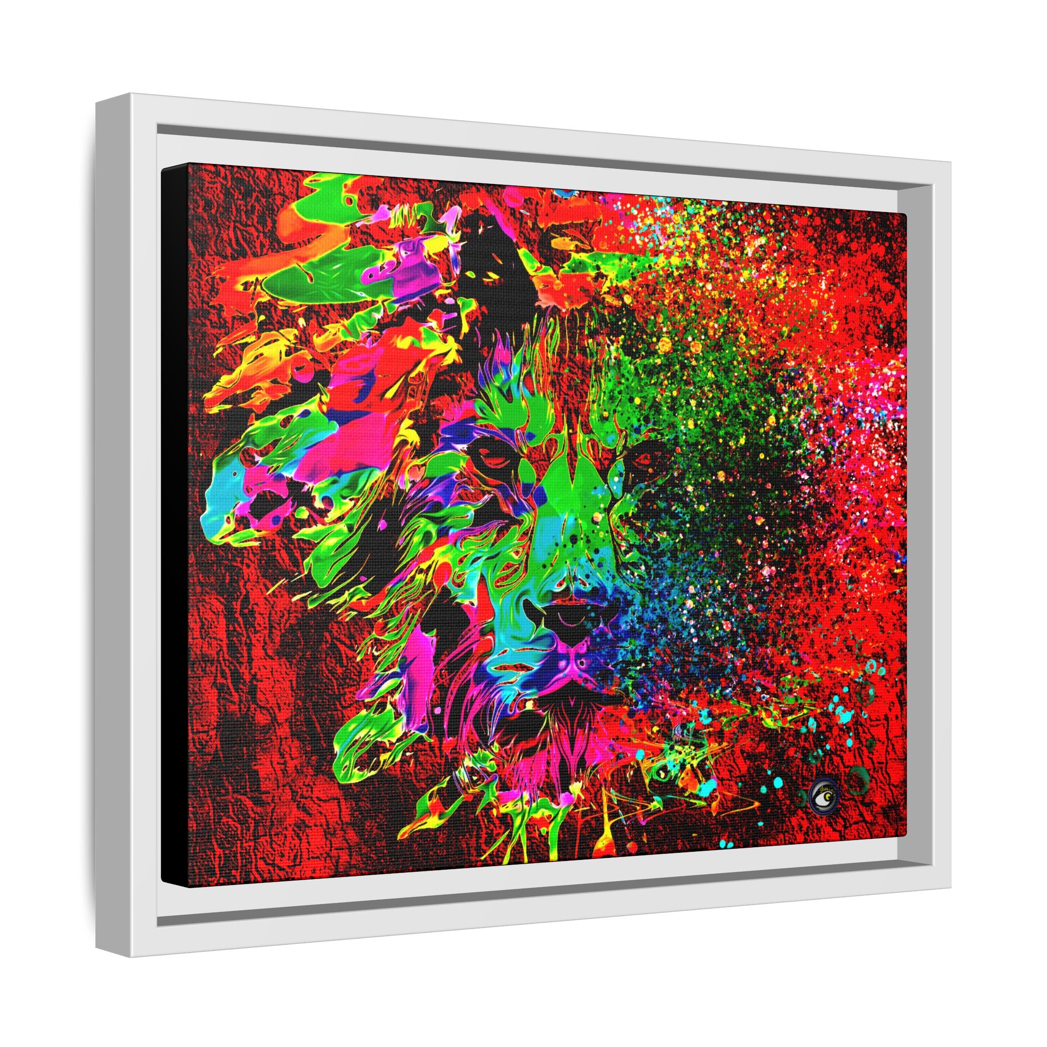 Matte Canvas, Framed (Multi-color) Lion Abstract Collection by SharksEye Treasures