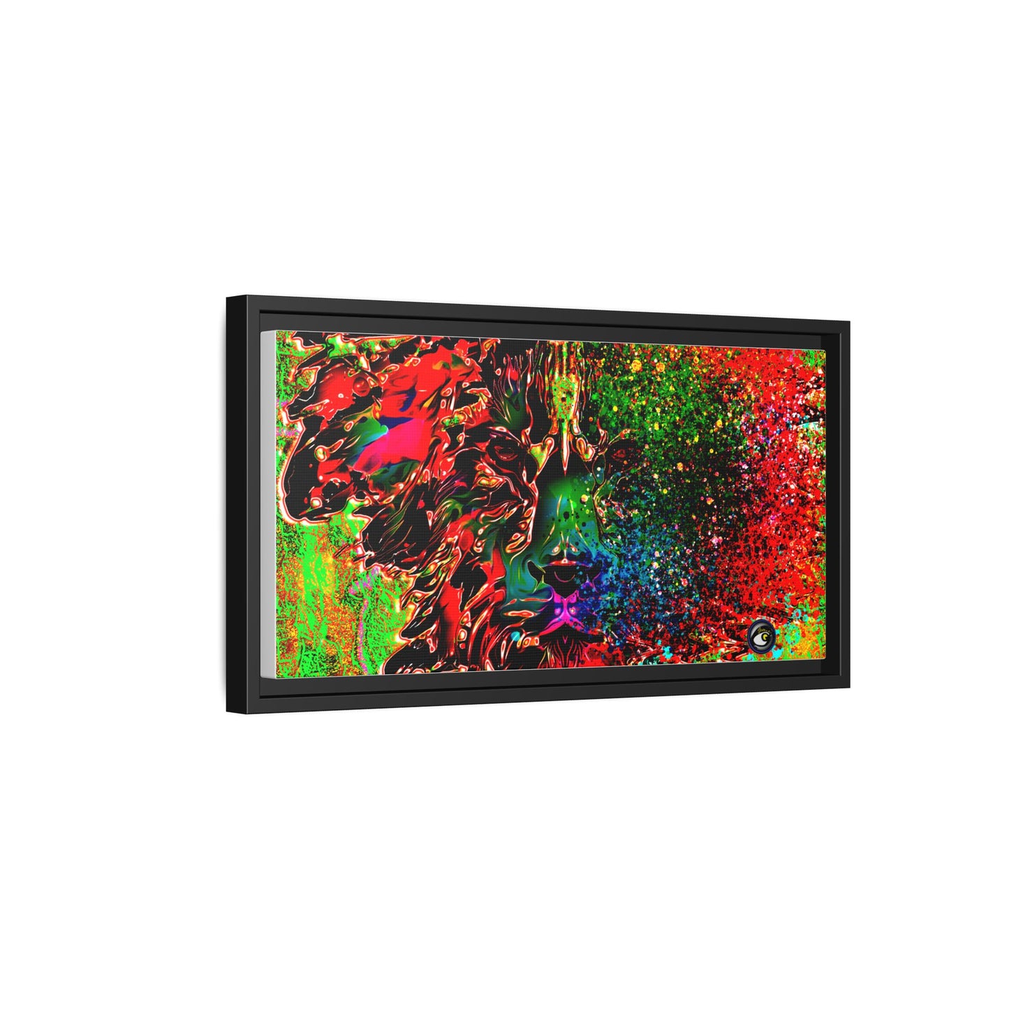 Matte Canvas, Framed (Multi-color) Lion Abstract Collection by SharksEye Treasures