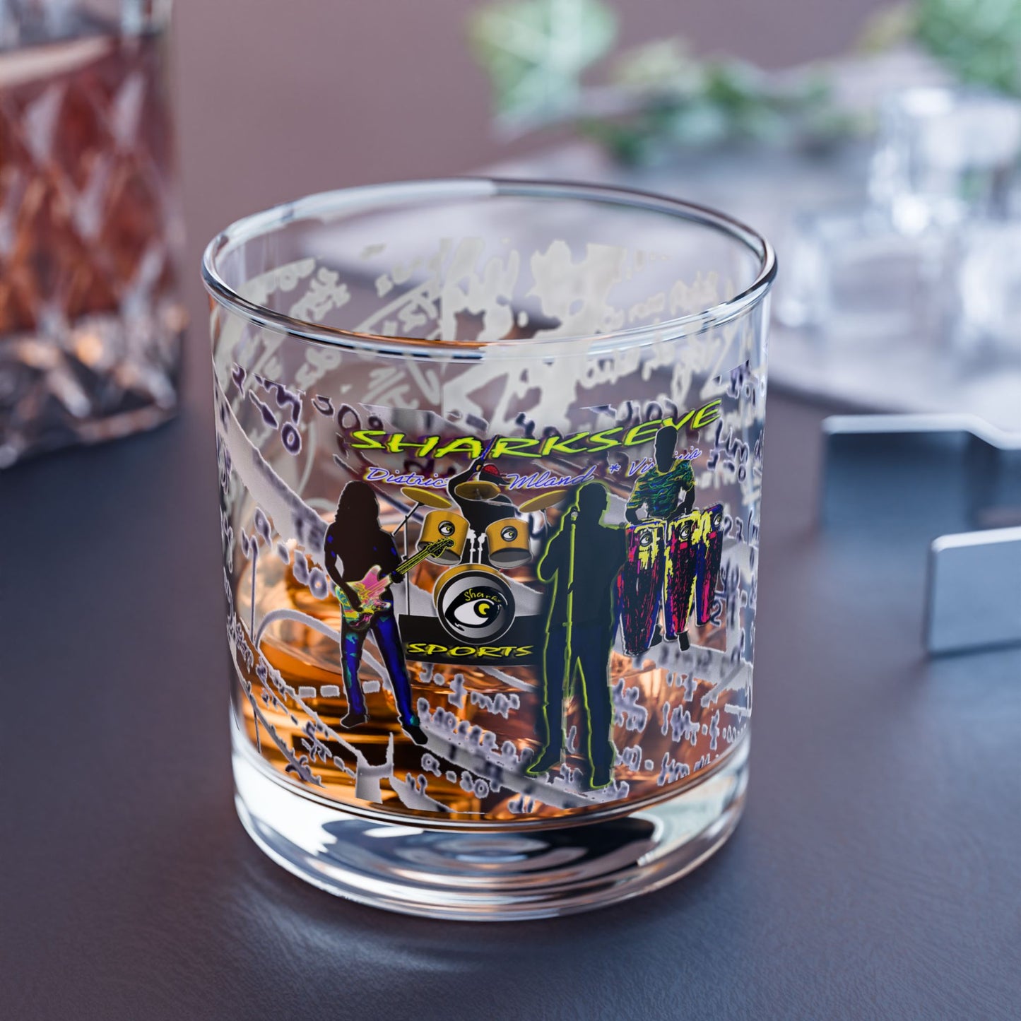 Rocks Glass, 10oz Go-Go Music Collection | Gifts for him  by SharksEye Treasures