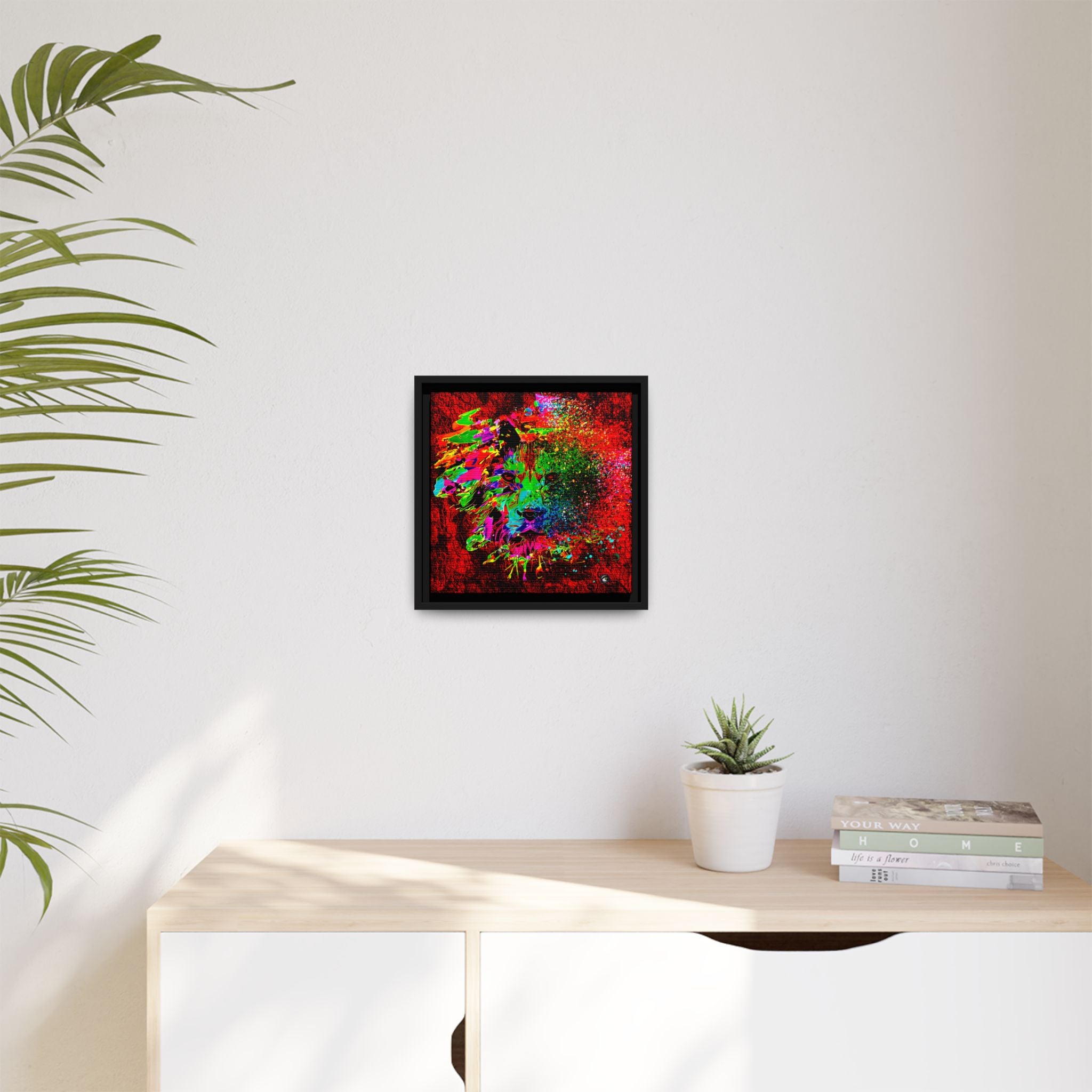Matte Canvas, Framed (Multi-color) Lion Abstract Collection by SharksEye Treasures
