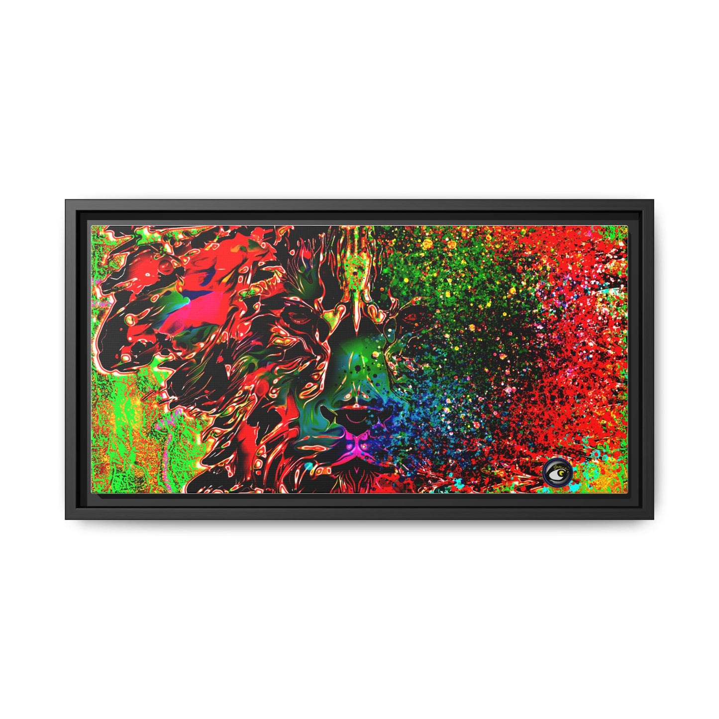 Matte Canvas, Framed (Multi-color) Lion Abstract Collection by SharksEye Treasures