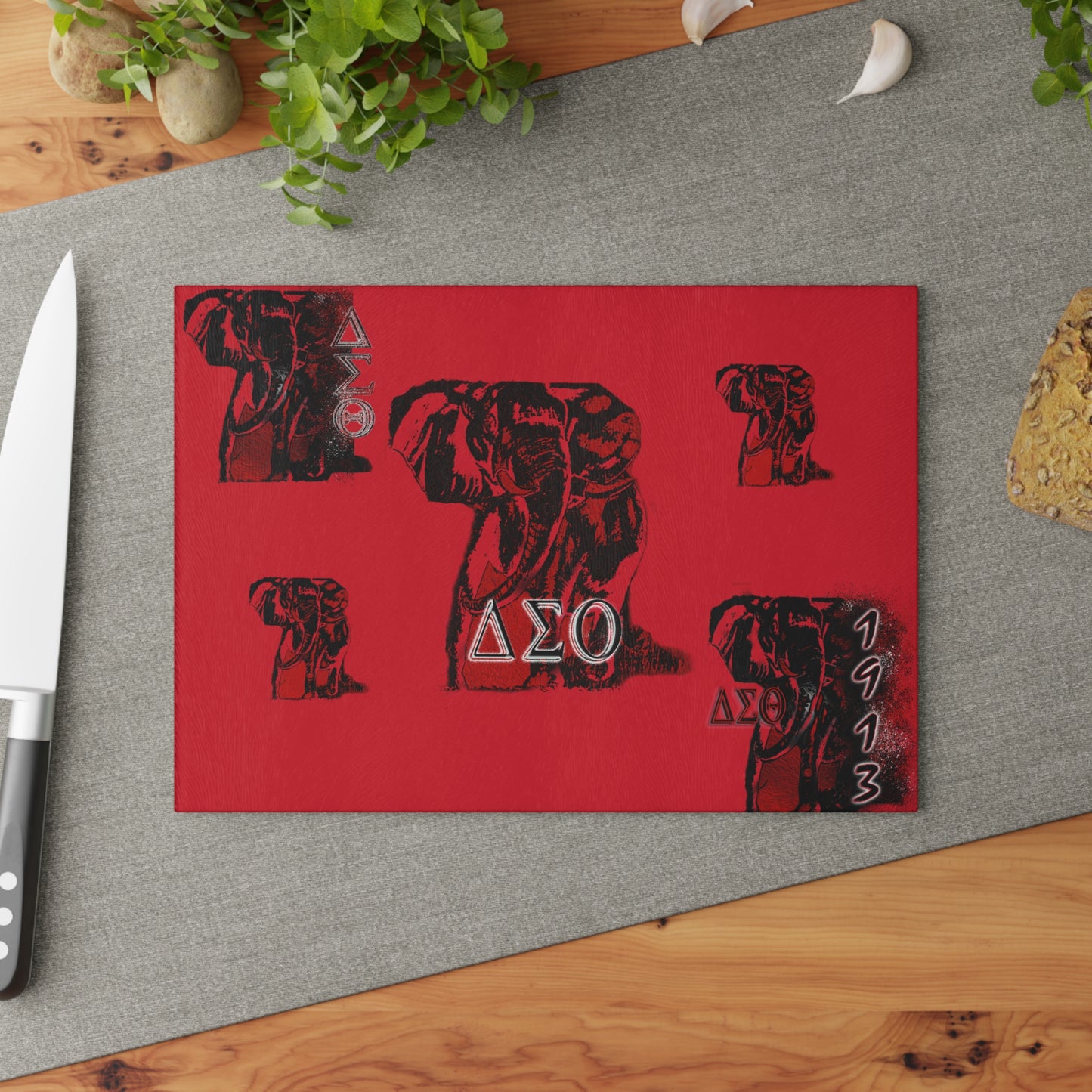 Glass Cutting Board Delta Sigma Theta Sorority by SharksEye Treasures