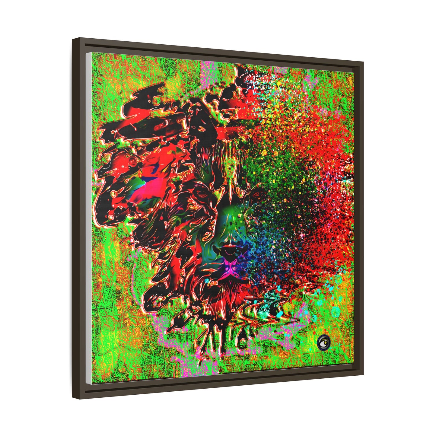 Matte Canvas, Framed (Multi-color) Lion Abstract Collection by SharksEye Treasures