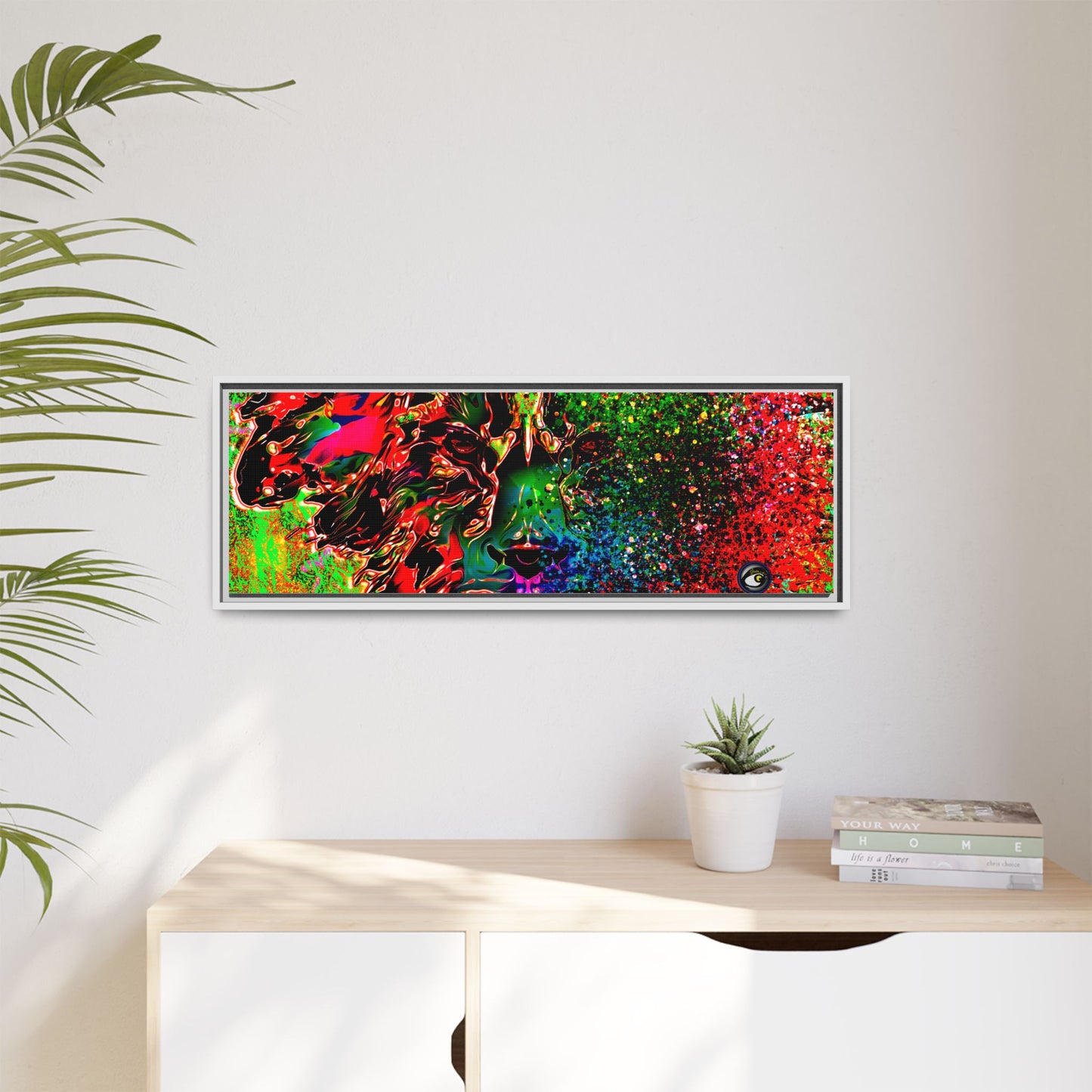 Matte Canvas, Framed (Multi-color) Lion Abstract Collection by SharksEye Treasures