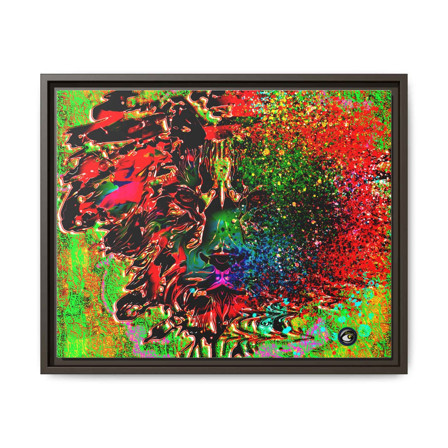 Matte Canvas, Framed (Multi-color) Lion Abstract Collection by SharksEye Treasures