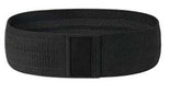 Black fabric resistance band made of polyester cotton and latex silk for fitness and health massage.