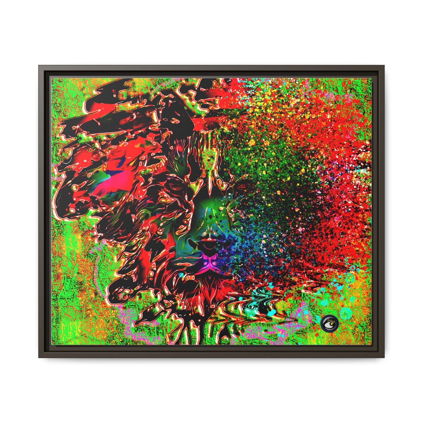 Matte Canvas, Framed (Multi-color) Lion Abstract Collection by SharksEye Treasures