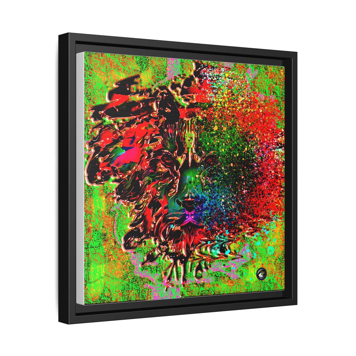 Matte Canvas, Framed (Multi-color) Lion Abstract Collection by SharksEye Treasures