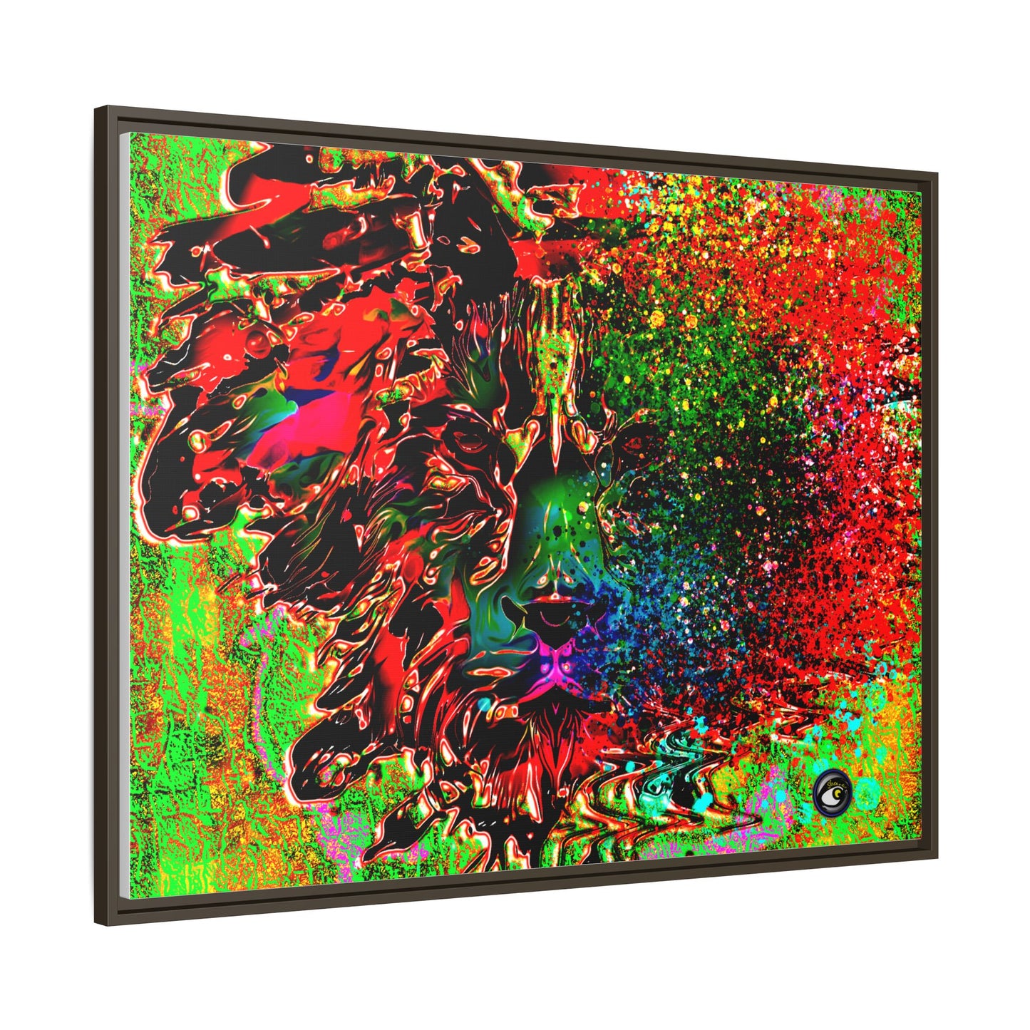 Matte Canvas, Framed (Multi-color) Lion Abstract Collection by SharksEye Treasures