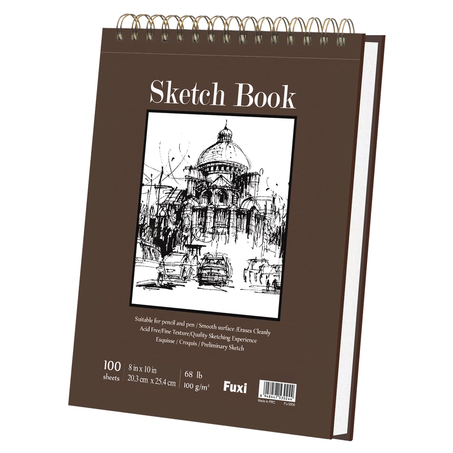 9 x 12 inches Sketch Book, Top Spiral Bound Sketch Pad, 1 Pack 100-Sheets (68lb/100gsm), Acid Free Art Sketchbook Artistic Drawing Painting Writing Paper for Kids Adults Beginners Artists