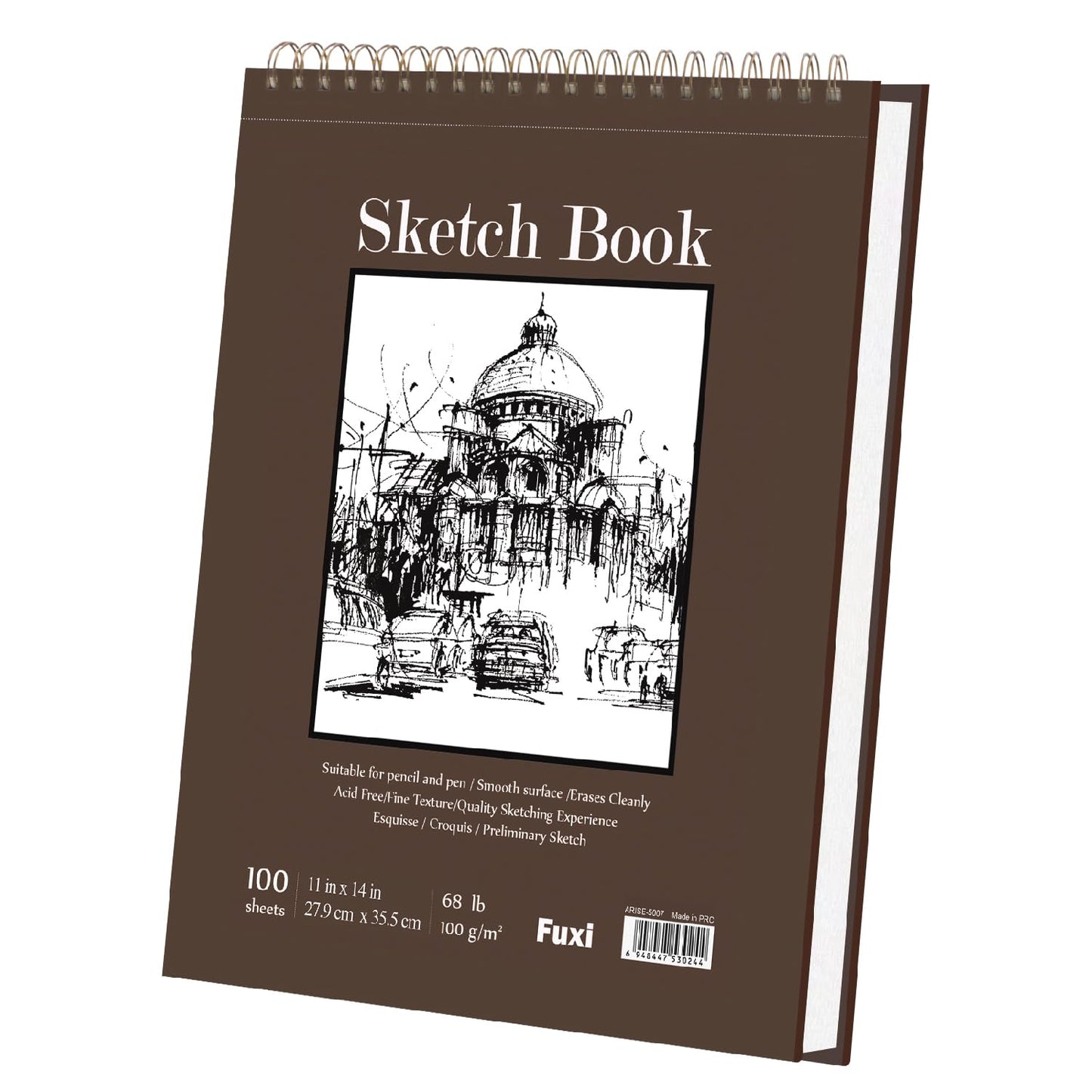 9 x 12 inches Sketch Book, Top Spiral Bound Sketch Pad, 1 Pack 100-Sheets (68lb/100gsm), Acid Free Art Sketchbook Artistic Drawing Painting Writing Paper for Kids Adults Beginners Artists