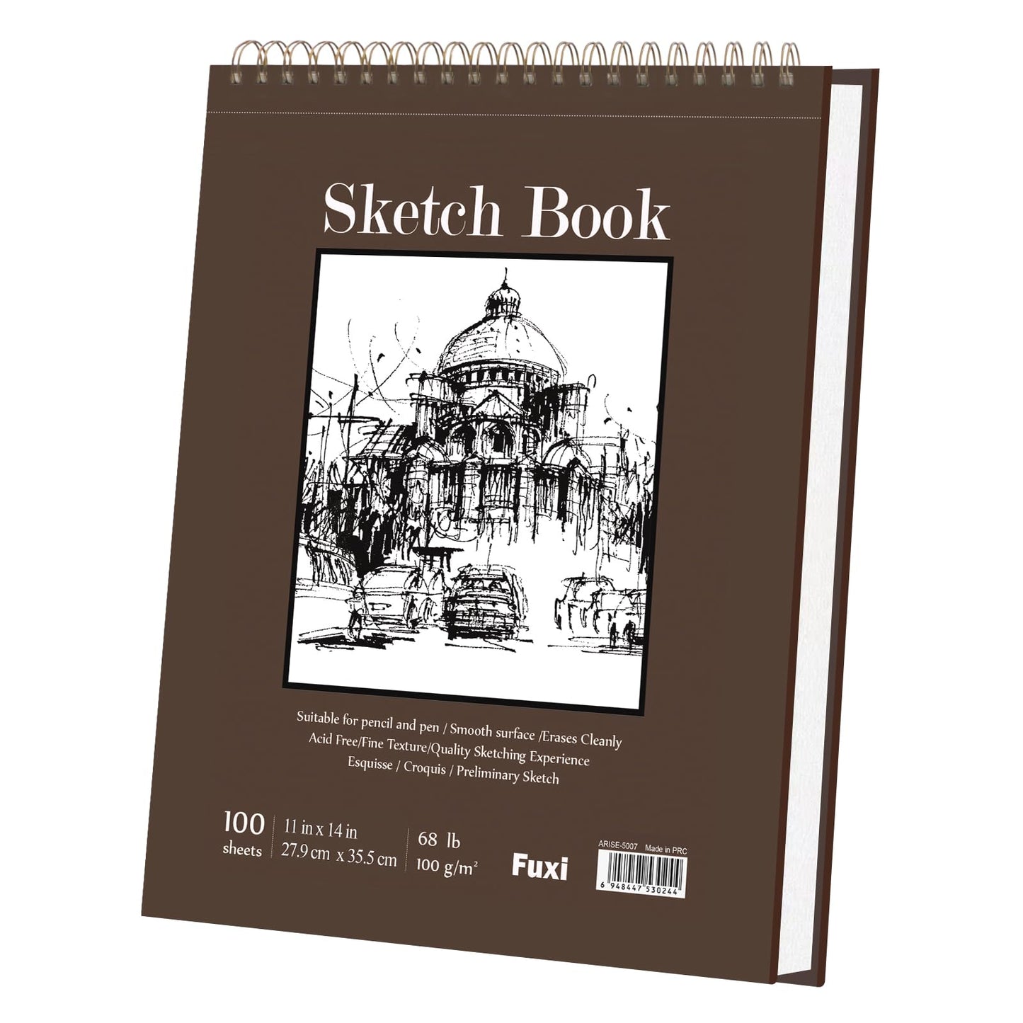 9 x 12 inches Sketch Book, Top Spiral Bound Sketch Pad, 1 Pack 100-Sheets (68lb/100gsm), Acid Free Art Sketchbook Artistic Drawing Painting Writing Paper for Kids Adults Beginners Artists