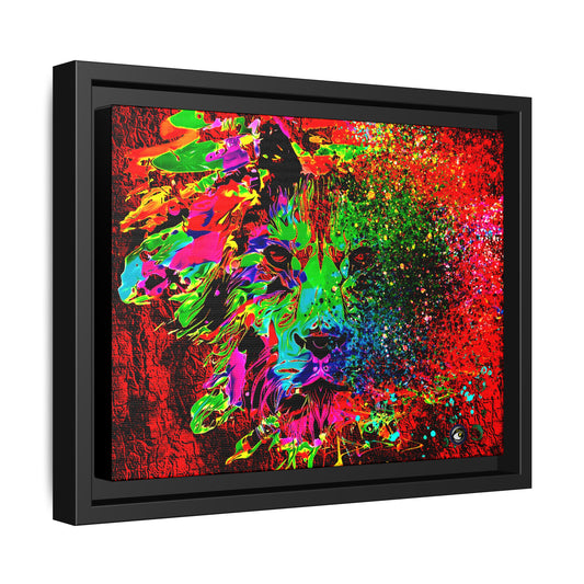 Matte Canvas, Framed (Multi-color) Lion Abstract Collection by SharksEye Treasures