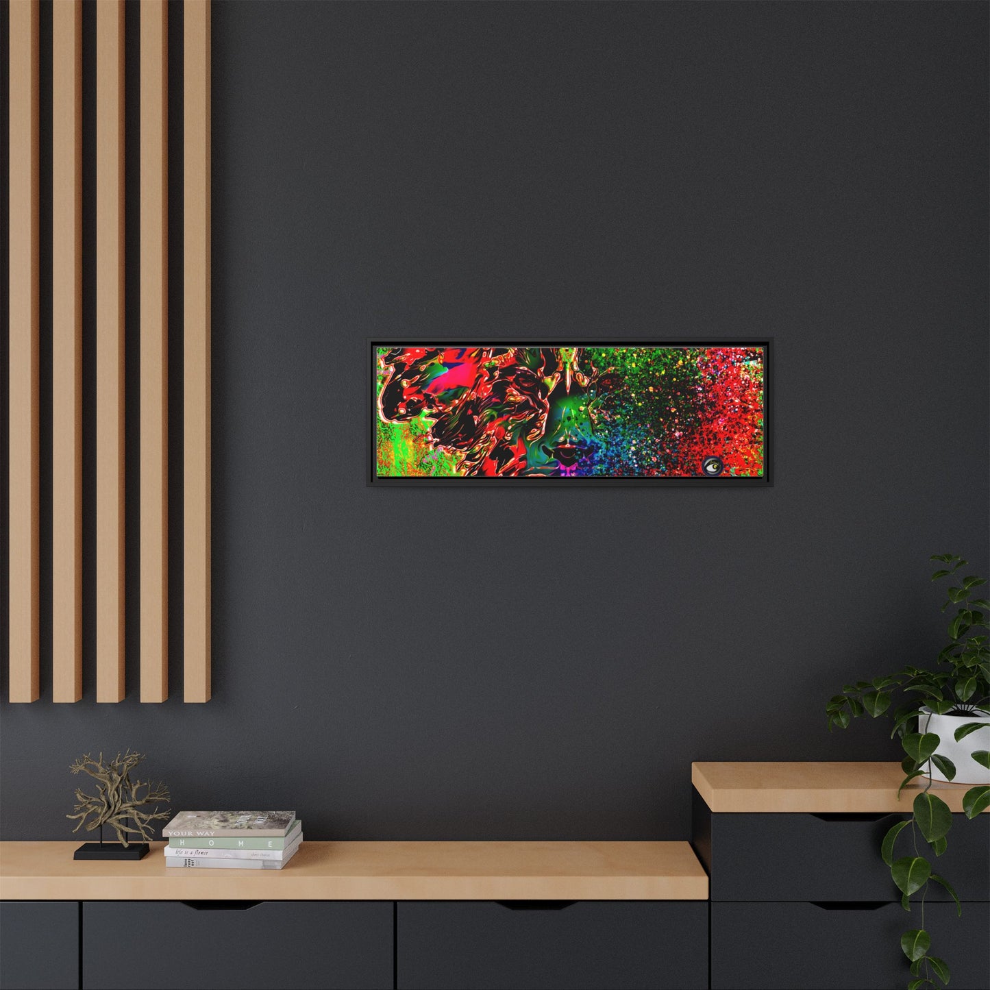 Matte Canvas, Framed (Multi-color) Lion Abstract Collection by SharksEye Treasures