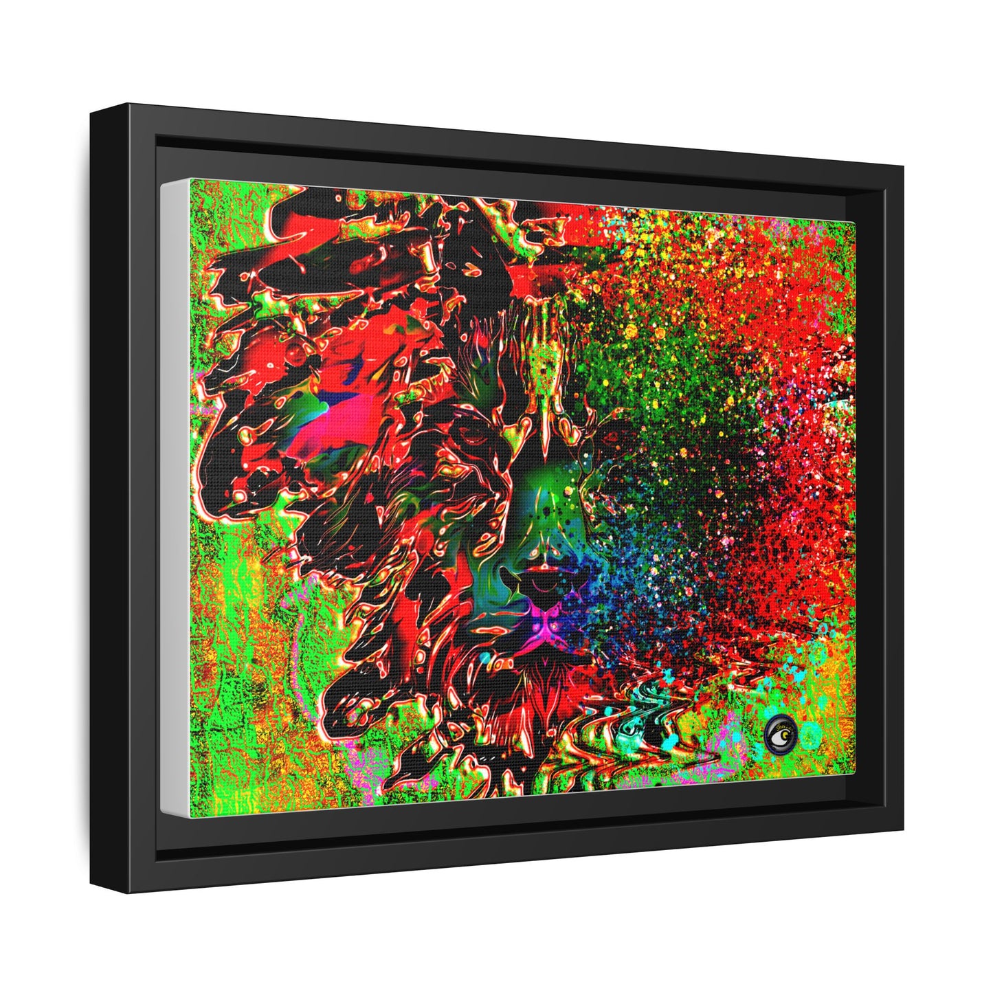 Matte Canvas, Framed (Multi-color) Lion Abstract Collection by SharksEye Treasures