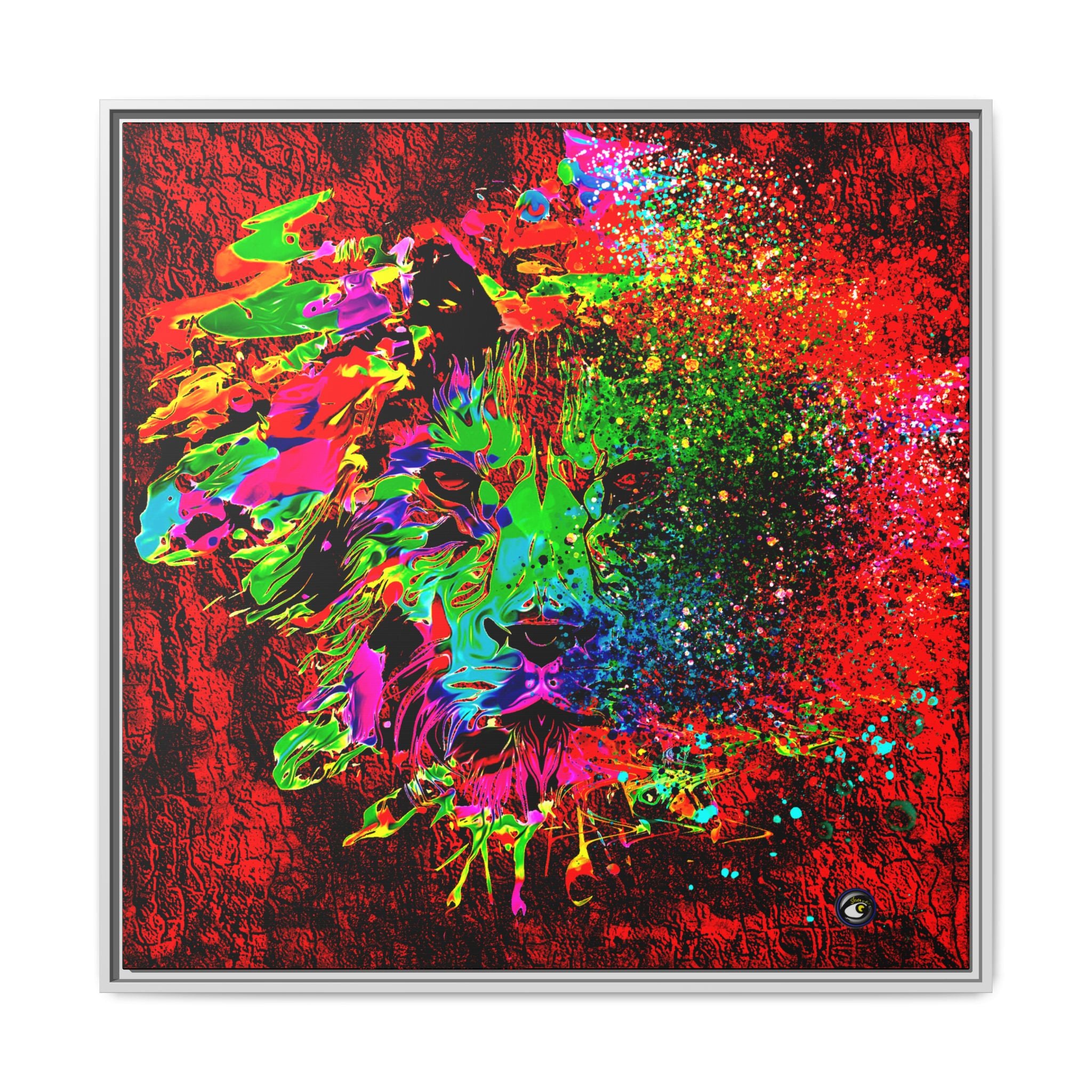 Matte Canvas, Framed (Multi-color) Lion Abstract Collection by SharksEye Treasures