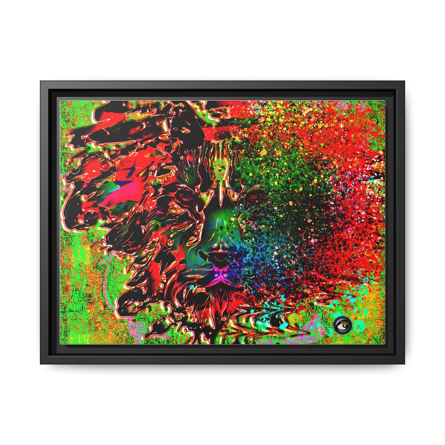 Matte Canvas, Framed (Multi-color) Lion Abstract Collection by SharksEye Treasures