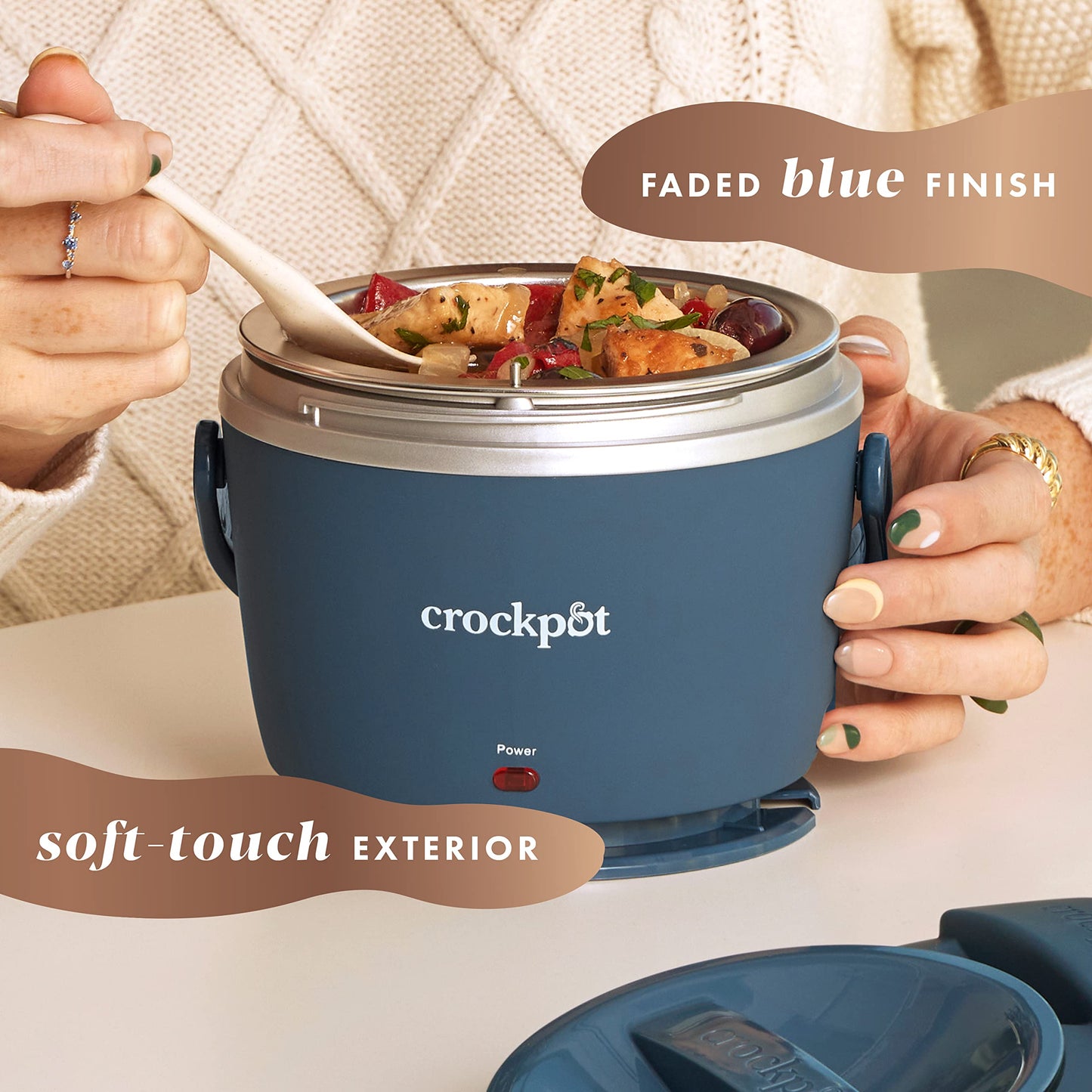 Crock-Pot Electric Lunch Box, 20-Ounce Portable Food Warmer, Black Licorice, Perfect for Travel, On-the-Go & Office Use | Stylish, Spill-Free & Dishwasher-Safe | Ideal Men & Women's Gifts