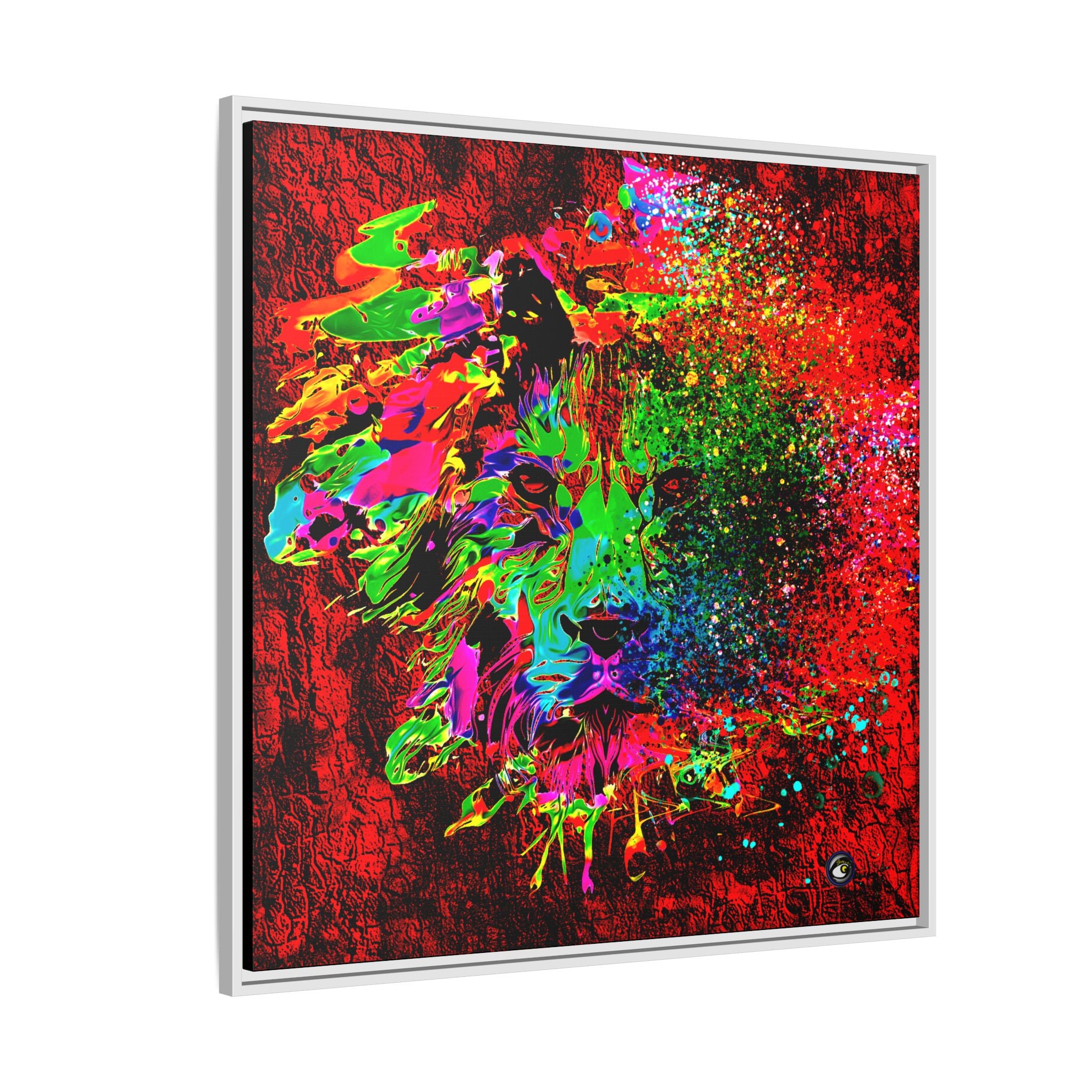 Matte Canvas, Framed (Multi-color) Lion Abstract Collection by SharksEye Treasures