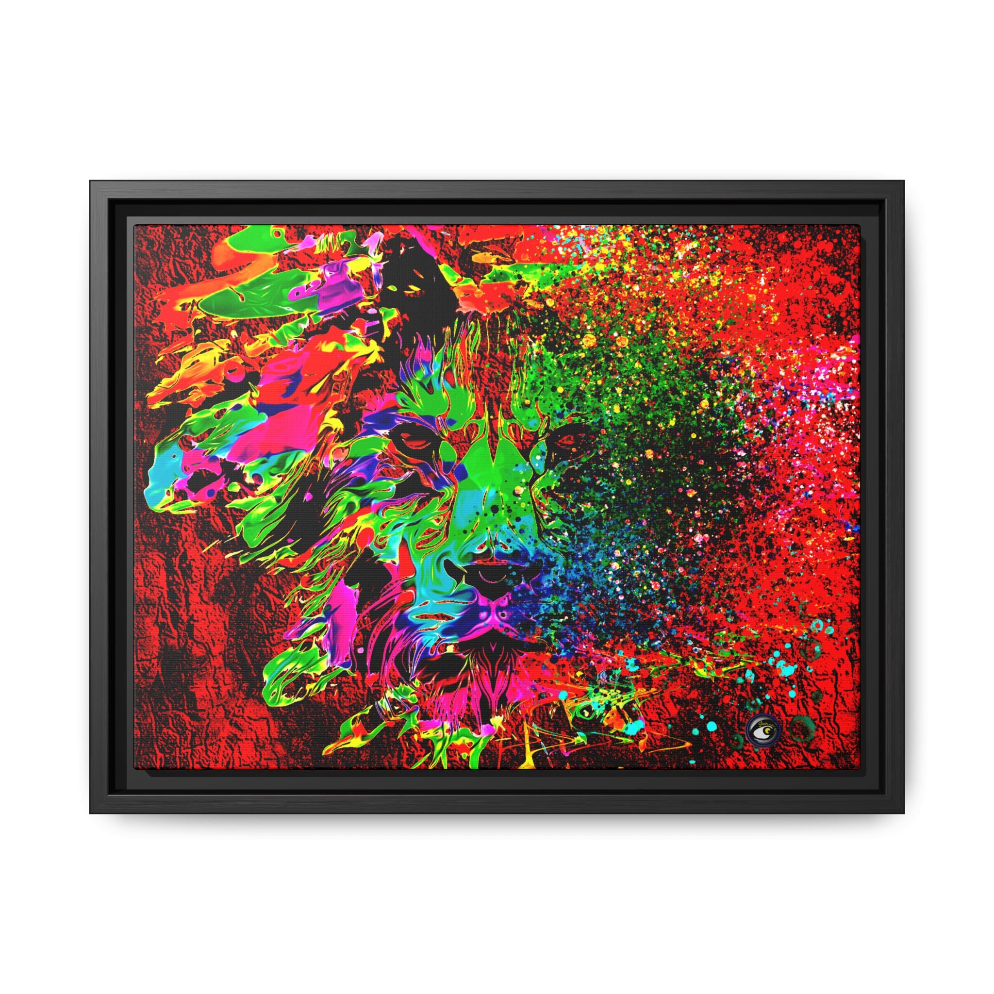 Matte Canvas, Framed (Multi-color) Lion Abstract Collection by SharksEye Treasures
