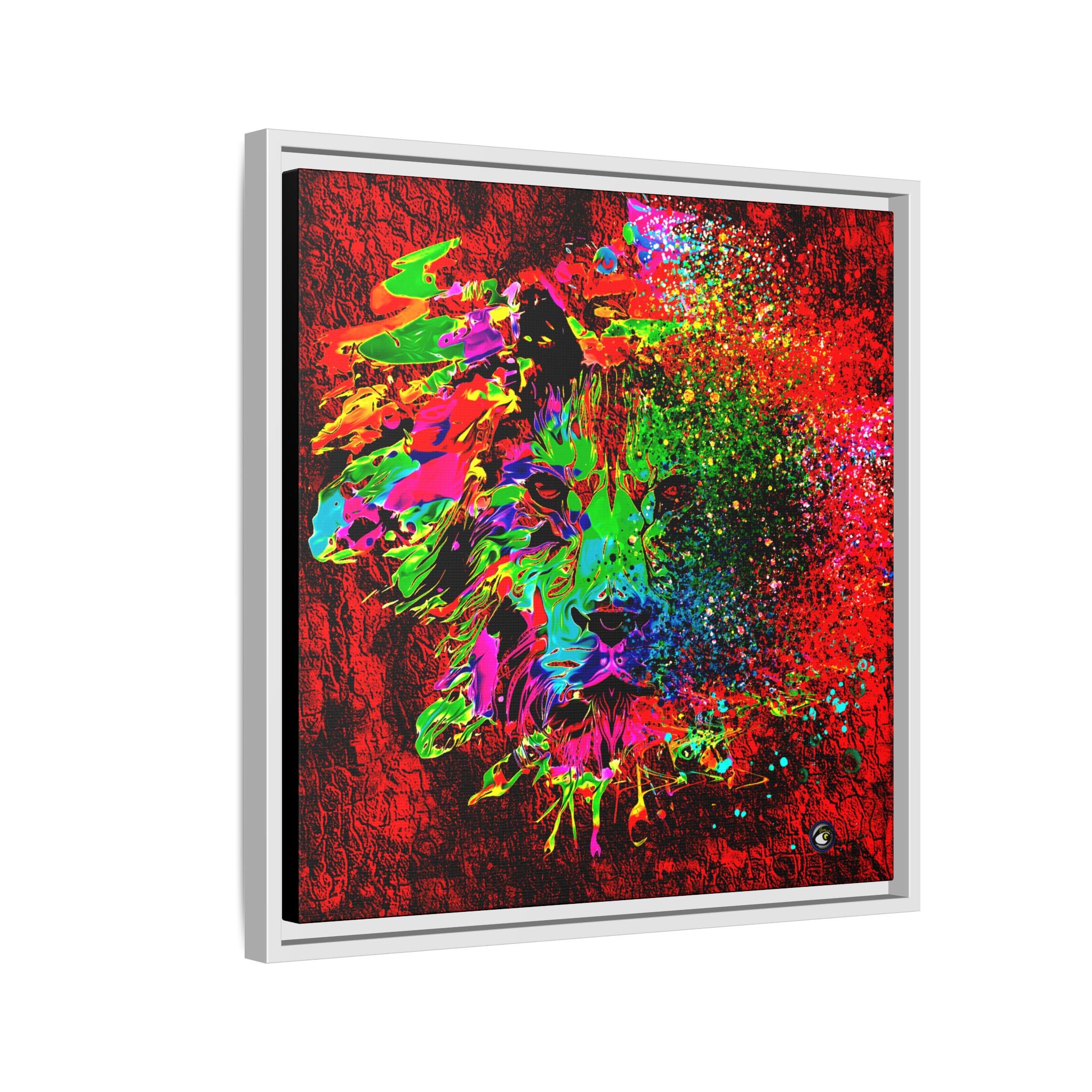 Matte Canvas, Framed (Multi-color) Lion Abstract Collection by SharksEye Treasures