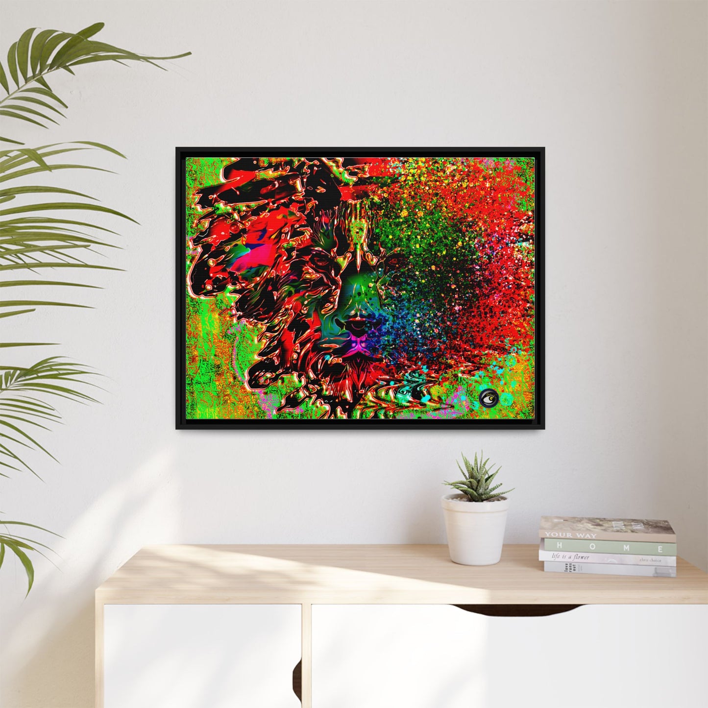 Matte Canvas, Framed (Multi-color) Lion Abstract Collection by SharksEye Treasures