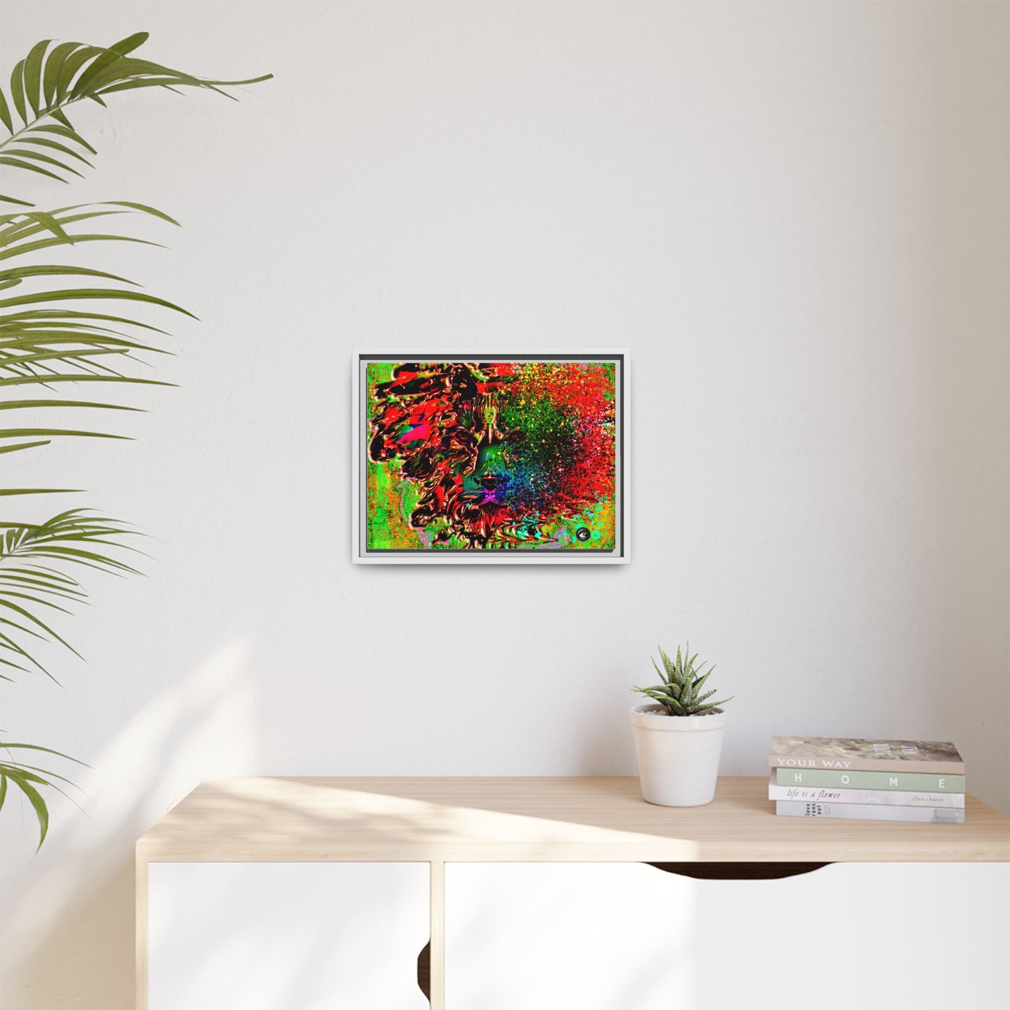 Matte Canvas, Framed (Multi-color) Lion Abstract Collection by SharksEye Treasures