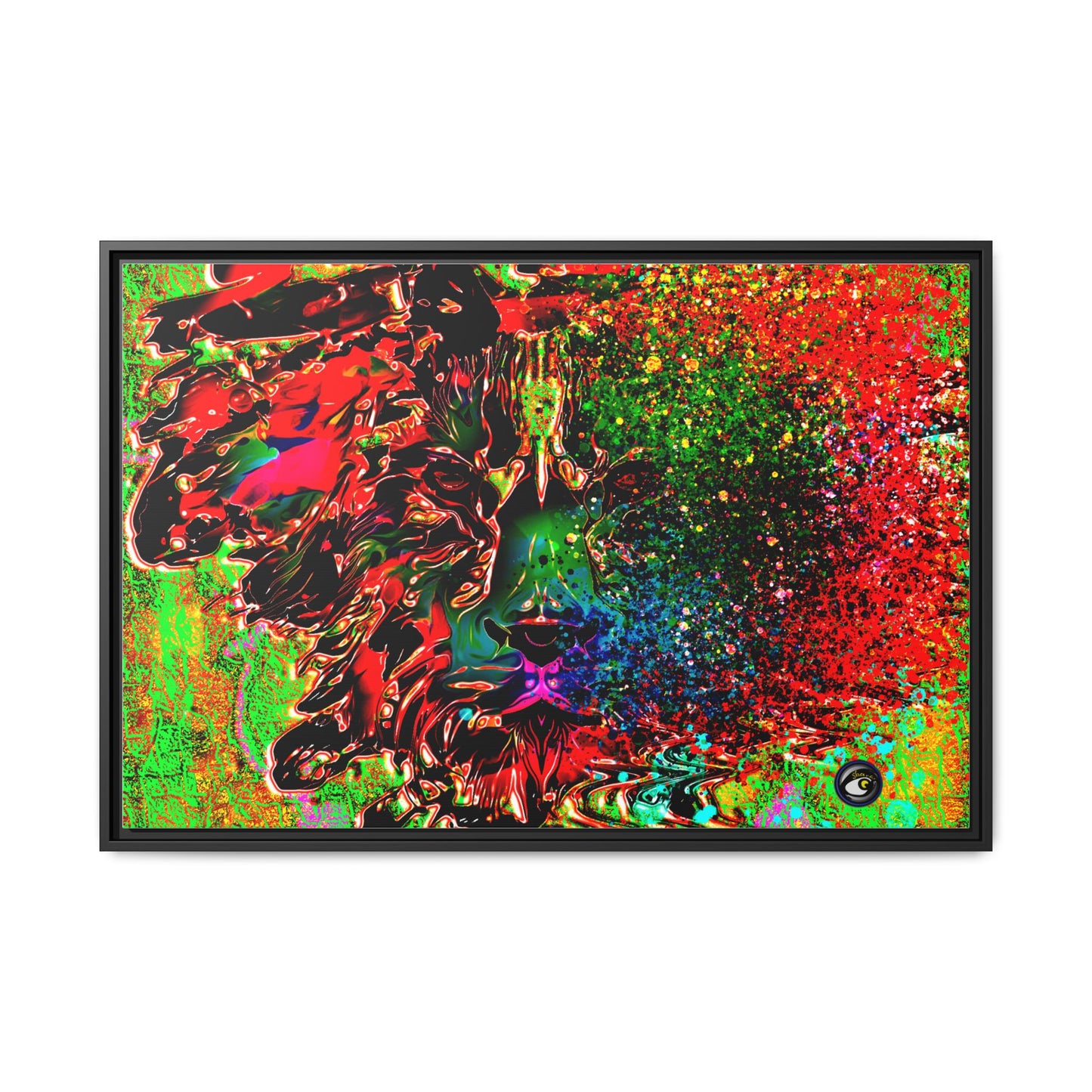 Matte Canvas, Framed (Multi-color) Lion Abstract Collection by SharksEye Treasures