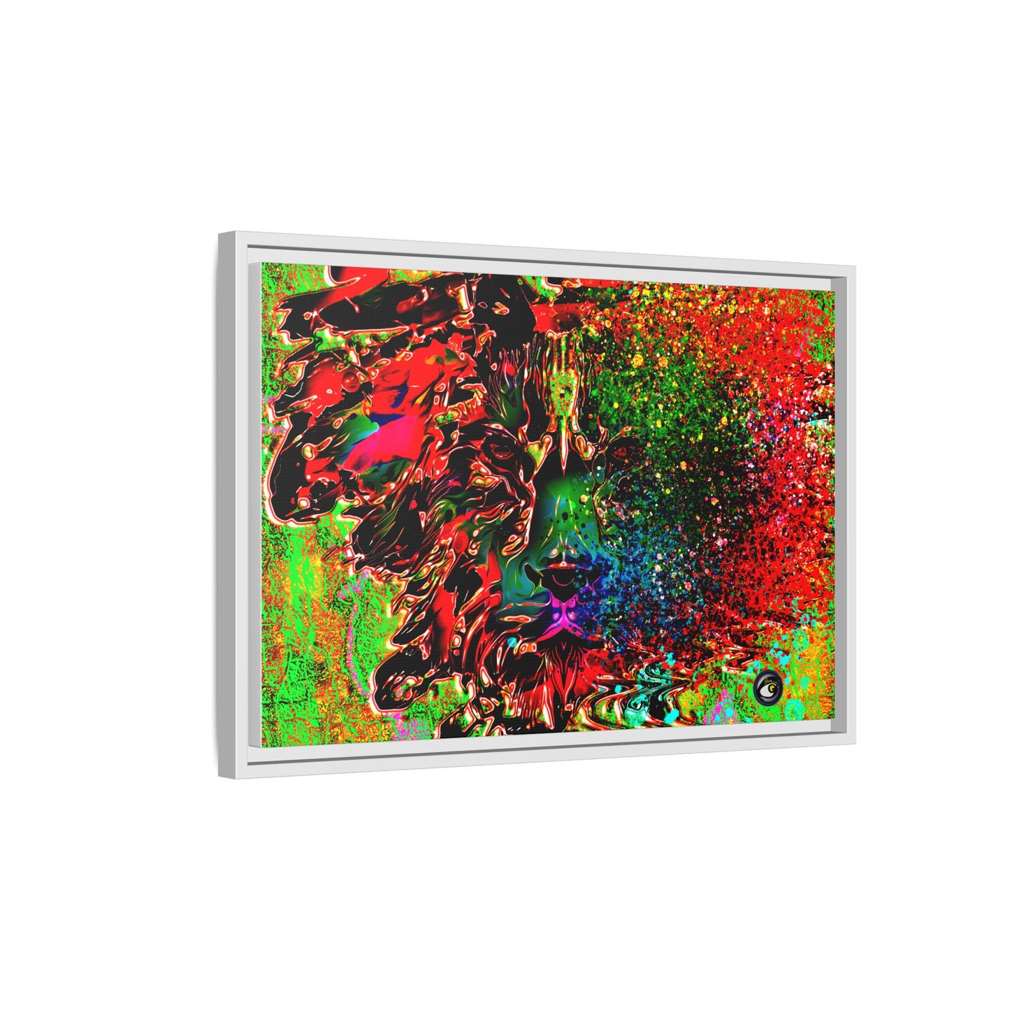 Matte Canvas, Framed (Multi-color) Lion Abstract Collection by SharksEye Treasures