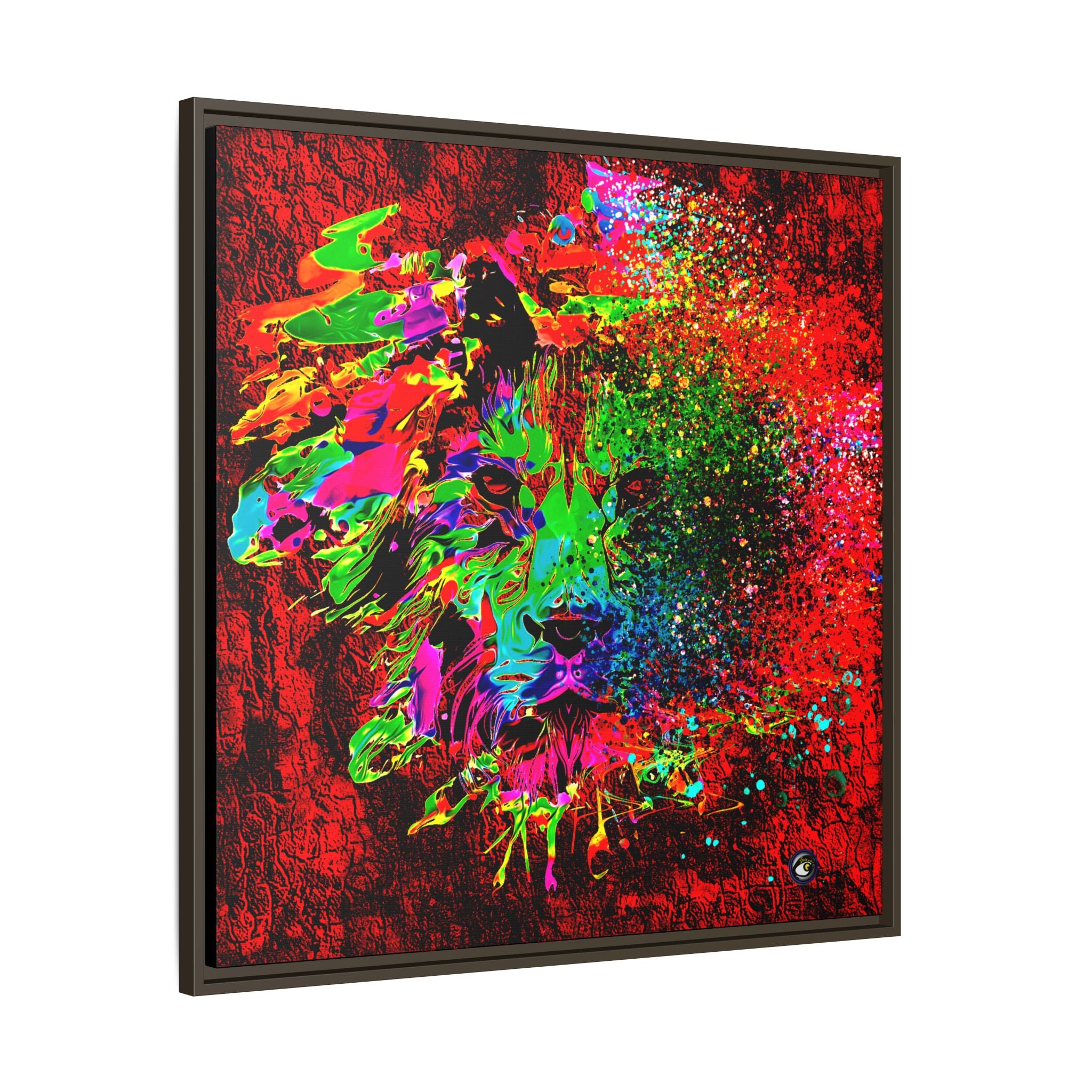 Matte Canvas, Framed (Multi-color) Lion Abstract Collection by SharksEye Treasures