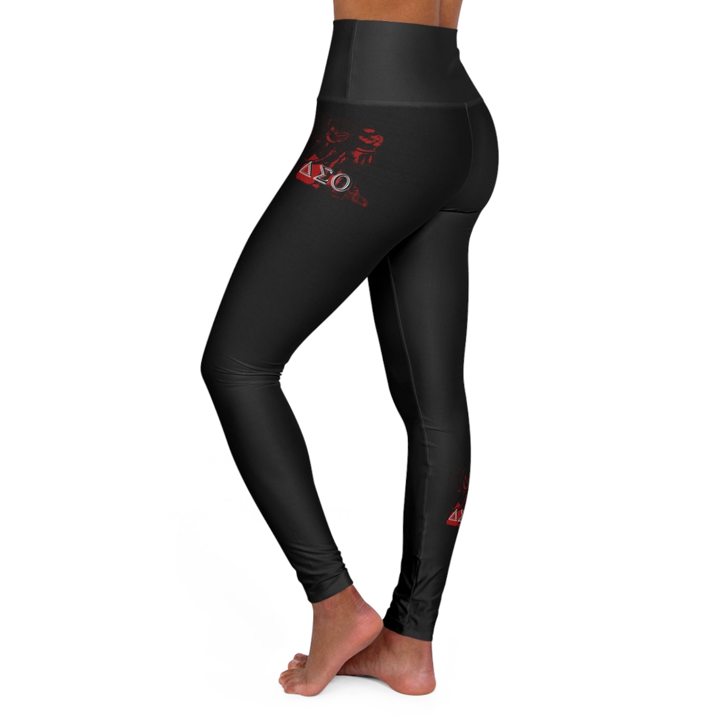 High Waisted Yoga Leggings (AOP) Delta Sigma Theta Collection by SharksEye Treasures