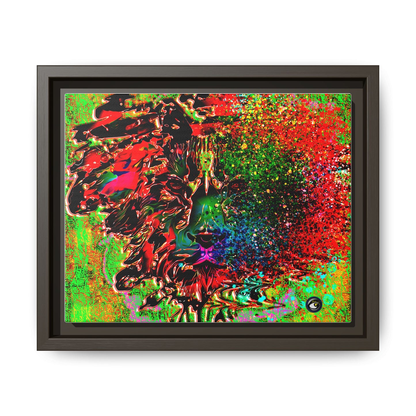 Matte Canvas, Framed (Multi-color) Lion Abstract Collection by SharksEye Treasures