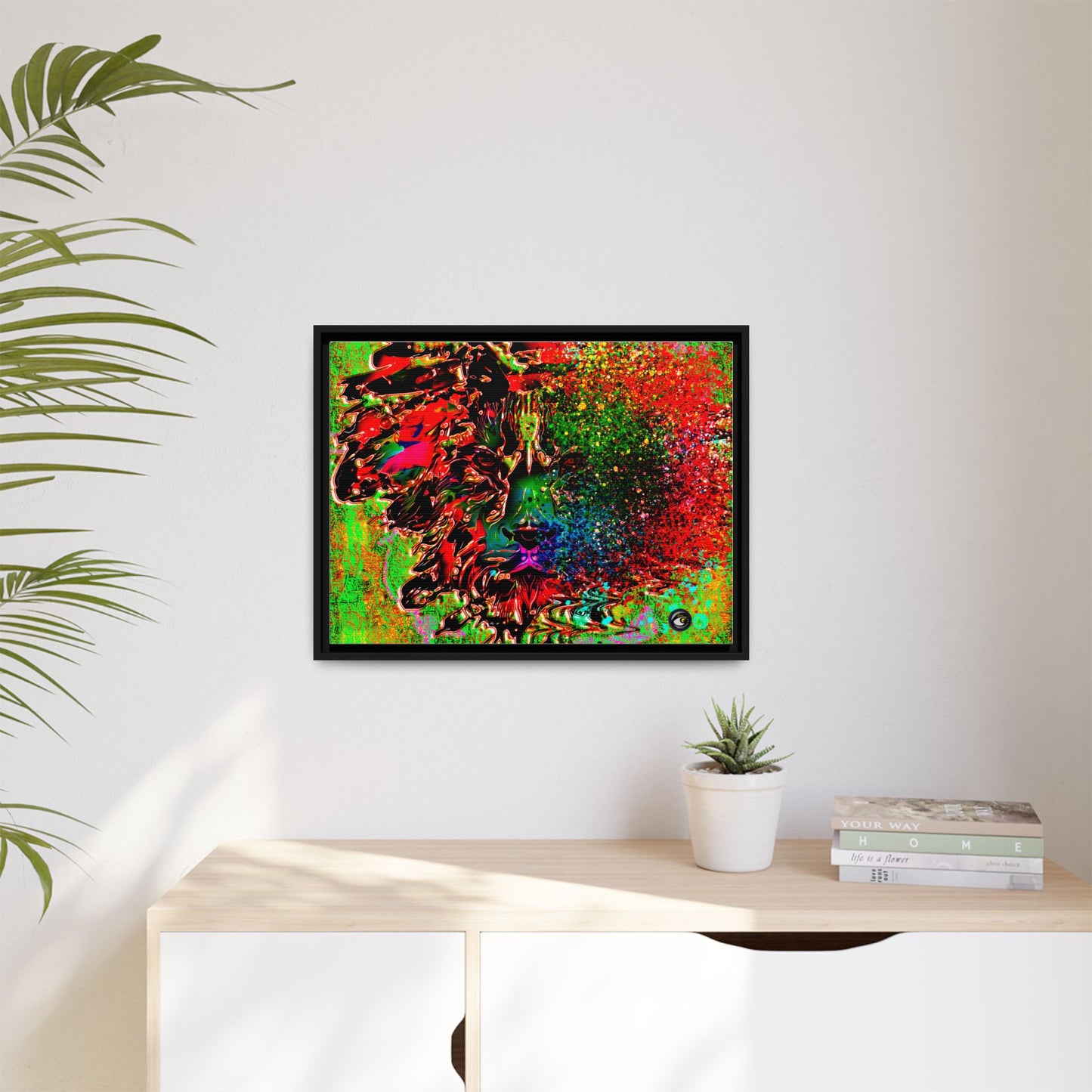 Matte Canvas, Framed (Multi-color) Lion Abstract Collection by SharksEye Treasures