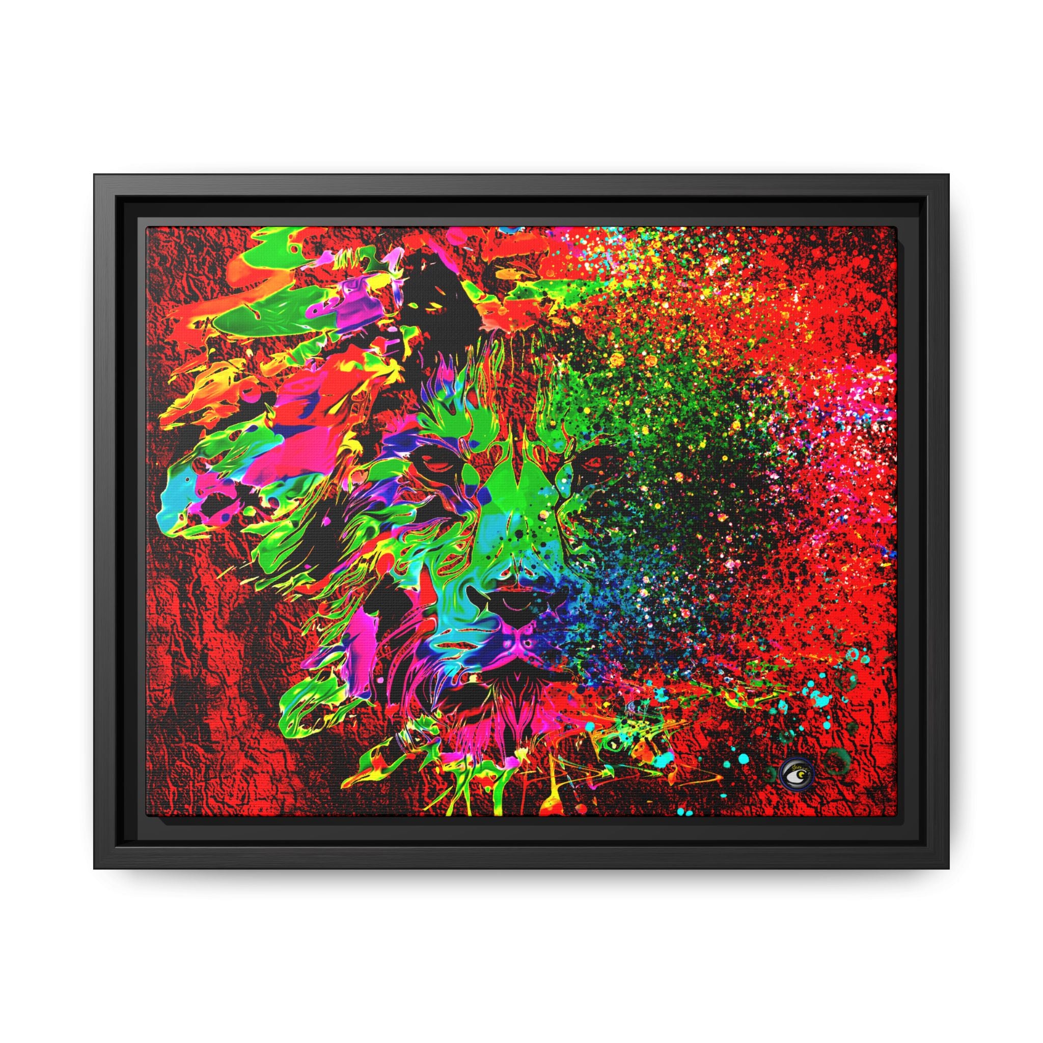 Matte Canvas, Framed (Multi-color) Lion Abstract Collection by SharksEye Treasures