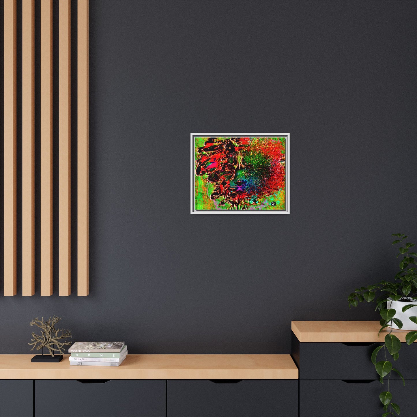 Matte Canvas, Framed (Multi-color) Lion Abstract Collection by SharksEye Treasures