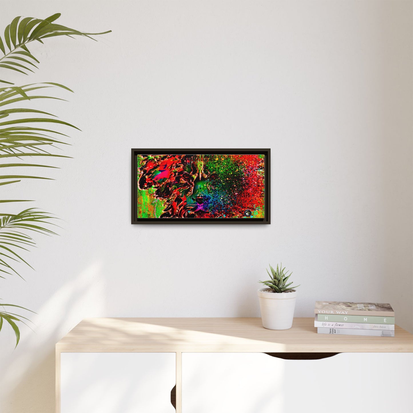 Matte Canvas, Framed (Multi-color) Lion Abstract Collection by SharksEye Treasures